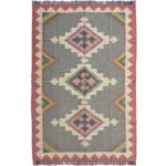 Wool Jute Kilim Flatweave Rug Handmade for Bedroom Living Room - Image 2
