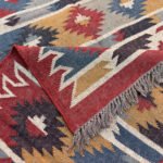 Handmade Wool Jute Kilim Rug, Rustic Flatweave Area Rug - Image 3