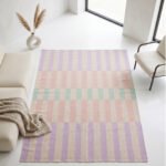 Modern Custom Handmade Indian Dhurrie Rug – Wool & Cotton Flatweave Carpet