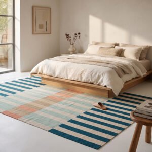 Premium Handmade Wool & Cotton Dhurrie Rug – Custom Indian Flatweave