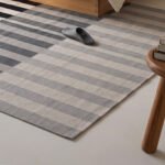 Grey & Black Handmade Wool & Cotton Rug for Bedroom | Custom Flatweave Dhurrie - Image 3