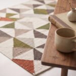 Handwoven Wool Cotton Dhurrie Rug: Modern Geometric Indian Flatweave 9x12 Feet - Image 5