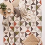 Handwoven Wool Cotton Dhurrie Rug: Modern Geometric Indian Flatweave 9x12 Feet - Image 3