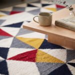 handwoven modern wool and cotton living room dhurrie rug carpet india reverisble 4x6 feet