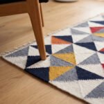 handwoven modern wool and cotton living room dhurrie rug carpet india reverisble 4x6 feet - Image 4