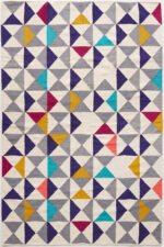 Handwoven Wool Cotton Geometric Dhurrie Rug | Scandinavian Minimalist Area Rug - Image 5