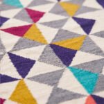 Handwoven Wool Cotton Geometric Dhurrie Rug | Scandinavian Minimalist Area Rug - Image 3