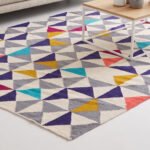 Handwoven Wool Cotton Geometric Dhurrie Rug | Scandinavian Minimalist Area Rug