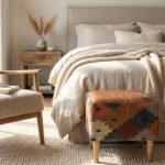 Kilim Ottoman Pouf Handmade – Upholstered Footstool, Extra Seating, Bohemian Home Accent - Image 5
