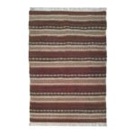 Modern Wool Carpet Brown | Handwoven Flatweave Area Rug - Image 5