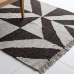 Handmade Wool Dhurrie Rug Brown | Elegant Flatweave Carpet