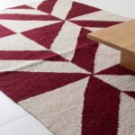 Handwoven Wool Dhurrie Rug Red & White | Quiet Luxury Flatweave for Modern Spaces - Image 2
