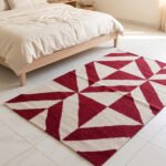 Handwoven Wool Dhurrie Rug Red & White | Quiet Luxury Flatweave for Modern Spaces - Image 3