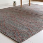 Handmade Wool Area Rug Grey & Brown | Scandinavian Flatweave Dhurrie Rug - Image 2