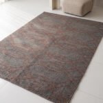 Handmade Wool Area Rug Grey & Brown | Scandinavian Flatweave Dhurrie Rug