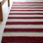 Handwoven Wool Dhurrie Rug Red | Modern Handmade Flatweave Area Rug - Image 2