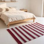 Handwoven Wool Dhurrie Rug Red | Modern Handmade Flatweave Area Rug - Image 3