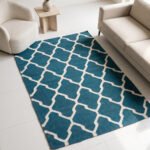 Handmade Wool Area Rug Blue | Scandinavian Flatweave Dhurrie Rug