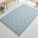 Handwoven Wool Rug Blue | Modern Texture for Living Rooms and Bedrooms - Image 2
