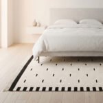 Handmade Wool Area Rug Black & White | Modern Dhurrie Flatweave Home Decor - Image 2