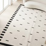 Handmade Wool Area Rug Black & White | Modern Dhurrie Flatweave Home Decor