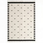 Handmade Wool Area Rug Black & White | Modern Dhurrie Flatweave Home Decor - Image 4