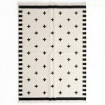 Handmade Wool Dhurrie Rug Black & White | Soft Flatweave Area Rug - Image 5