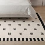 Handwoven Wool Black & White Dhurrie Rug | Modern Indoor Area Rug - Image 2