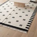 Handwoven Wool Black & White Dhurrie Rug | Modern Indoor Area Rug - Image 4