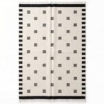Handwoven Wool Black & White Dhurrie Rug | Modern Indoor Area Rug - Image 5