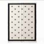 Handwoven Wool Area Rug Beige & Black | Modern Flatweave Dhurrie Carpet for Home Decor - Image 4