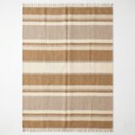 Handmade Wool Dhurrie Rug | Brown Modern Flatweave Living Room Area Rug - Image 2