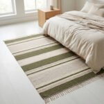 Handmade Wool Dhurrie Rug | Green Modern Flatweave Living Room Area Rug (Copy) (Copy) - Image 3