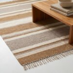 Handmade Wool Dhurrie Rug | Brown Modern Flatweave Living Room Area Rug - Image 4