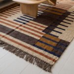 Handmade Wool Flatweave Rug | Modern Home - Image 2