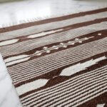 Handwoven Cotton Brown Dhurrie Carpet Modern Home Area Rug - Image 5
