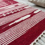 Handwoven Cotton Pink Dhurrie Floor Rug Modern Handmade Area Carpet - Image 2