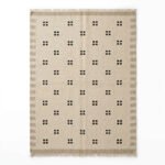 Handwoven Wool Dhurrie Rug Beige | Modern Handmade Flatweave Area Rug - Image 4