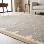 Handmade Grey Wool Dhurrie Rug | Modern Flatweave Rug for Bedroom & Living Room - Image 2