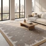 Handmade Grey Wool Dhurrie Rug | Modern Flatweave Rug for Bedroom & Living Room