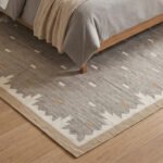 Handmade Grey Wool Dhurrie Rug | Modern Flatweave Rug for Bedroom & Living Room - Image 3