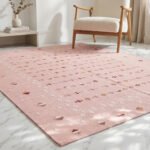Handwoven Pink Wool Dhurrie Rug | Modern Handmade Flatweave Area Rug for Home - Image 2