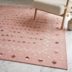 Handwoven Pink Wool Dhurrie Rug | Modern Handmade Flatweave Area Rug for Home - Image 3
