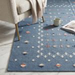Handwoven Wool Blue Carpet | Modern Flatweave Dhurrie Rug for Any Room - Image 3