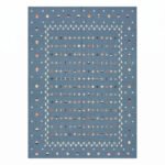 Handwoven Wool Blue Carpet | Modern Flatweave Dhurrie Rug for Any Room - Image 4