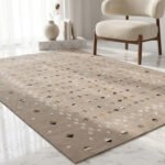 Modern Brown Wool Dhurrie Rug | Handwoven Living Room Area Carpet