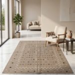 Modern Brown Wool Dhurrie Rug | Handwoven Living Room Area Carpet - Image 2