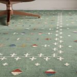 Handwoven Wool Flatweave Lite Green Rug | Simple Modern Home Decor - Image 3