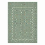 Handwoven Wool Flatweave Lite Green Rug | Simple Modern Home Decor - Image 4
