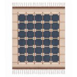 Handmade Wool Blue Dhurrie Rug | Modern Flatweave Area Rug | Custom Size - Image 4
